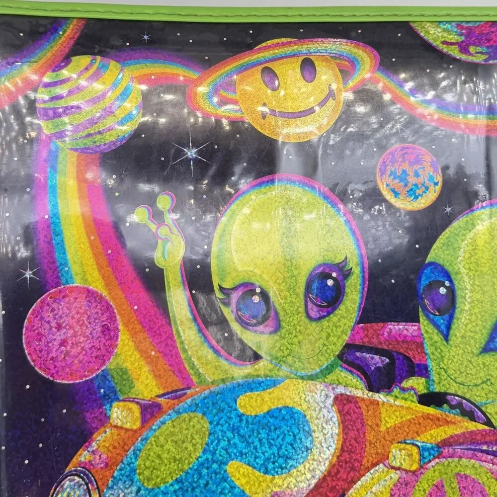 Vintage Lisa Frank Zoomer & Zorbit Aliens 3 Ring Binder Trapper Keeper Zip READ